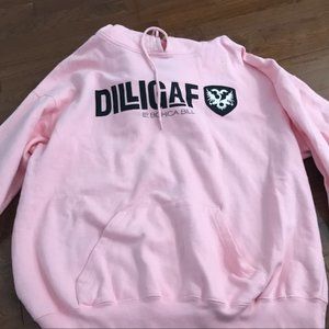 pink dilligaf hoodie